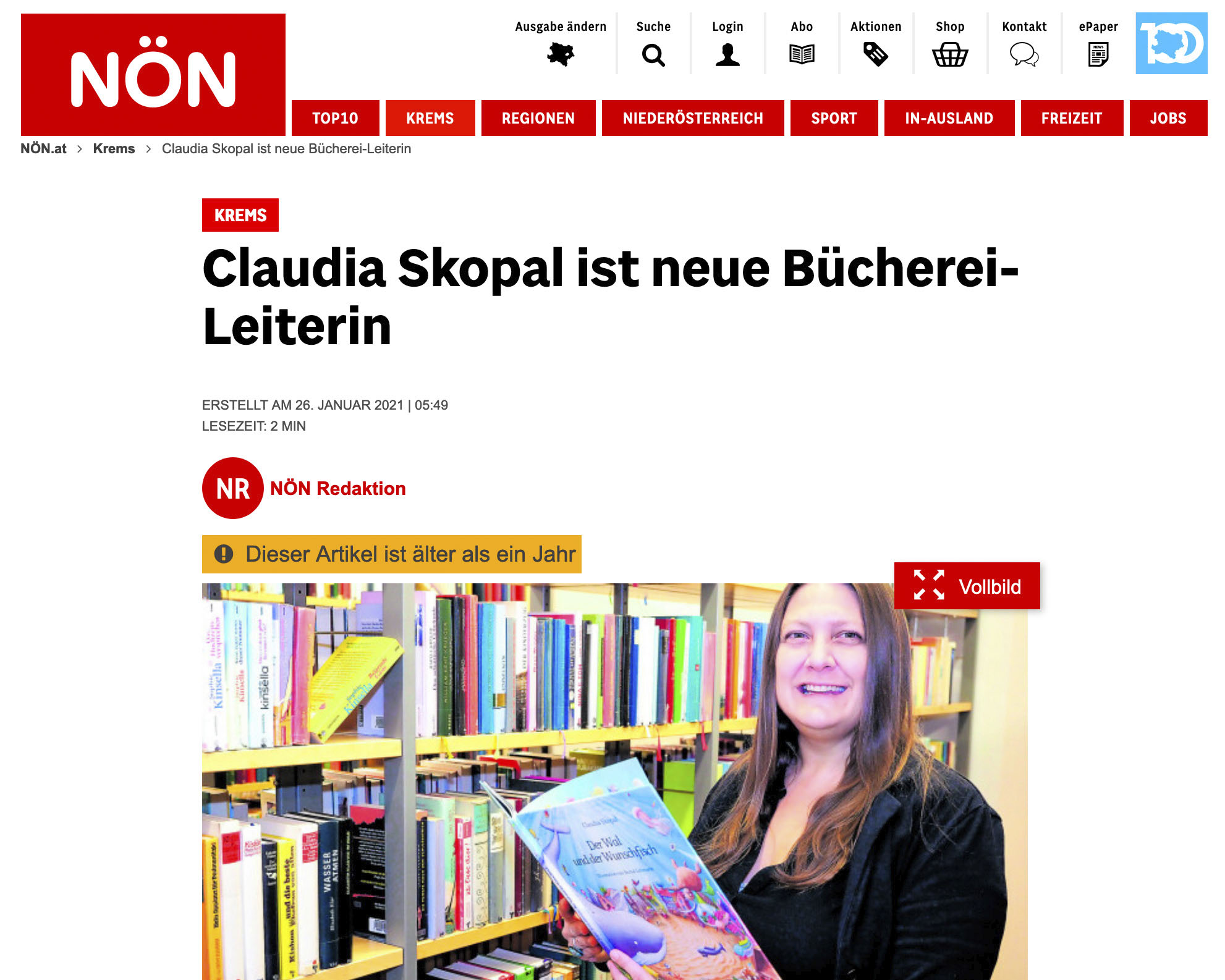 Featured image for “Jänner 2021: Claudia Skopal ist neue Bücherei-Leiterin”